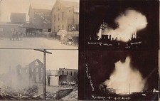 ZC1/ Rockford Ohio RPPC Postcard c1910 Light Plant Mill Fire Disaster 125 picture