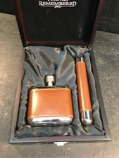 Things Remembered Cigar Set With Flask, Cigar Holder in Wood box picture