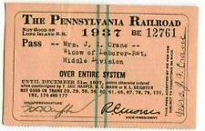 Railroad Pass Pennsylvania Railroad 1937 BE 12761 picture