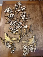 Vintage Syroco Four Season Full Set Of Wall Decor Floral And Birds MCM Regency picture