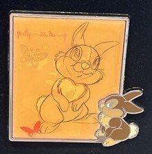 DISNEY SHOPPING THUMPER MISS BUNNY PICTURE ART SERIES PIN LE 250 RARE 2010 picture