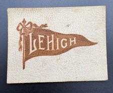 c1910 L21 Lehigh University College Pennant Tobacco Leather Antique Pennsylvania picture