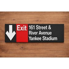 New York City Subway Sign 161 Street River Avenue Yankee Stadium Exit Arrow  picture