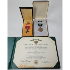 Vintage US Army Vietnam War Medal Set Army Commendation w. Certificate picture