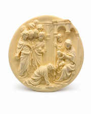 Vintage Alberto Sarnangela “Adoration of the Magi” Alabaster Collector Plate – B picture