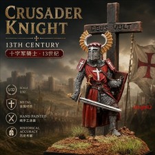1/32 Medieval Crusader Knight Collectible Metal Soldier Figure Statue Gift Toy picture