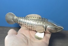 RARE Unique Vintage Articulated Silver Fish Figure Paperweight T90  107.04 grams picture