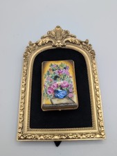 Vintage ATELIER DE LIMOGES Hand Painted Trinket Box Floral Designs Paint Palette picture