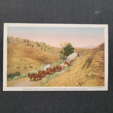 Vintage 1928 L.A. Huffman Postcard Jerk-Line Twelve Freight Road Yellowstone picture