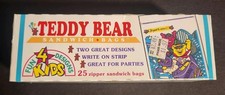 Vtg 1992 Teddy Bear Zipper Sandwich Bags NOS Sealed Box Fun Designs Inc Phar-Mor picture