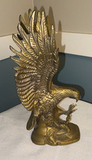 Vintage 1970's Brass American Eagle in Flight Sculpture Figure Statue  8