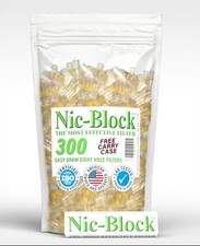 NEW NIC-BLOCK  Cigarette Filter Bulk Economy Reusable 300  FILTERS TIPS FREECASE picture