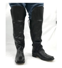 Black Leather Boots with Knee Flap Size 12 picture