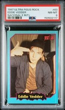 1997 ULTRA FIGUS ROCK EDDIE VEDDER PEARL JAM #63 PSA 8, POP 9, 1 HIGHER picture