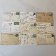 Lot Of 9 Used Vintage Postcards With Stamps picture