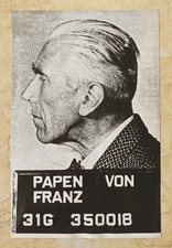 Rare  1945 WWII AP Press Photo Franz von Papen Mugshot Nuremberg Trials Vintage picture