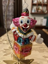 Radko “Laff In The Box” HTF RARE Clown Ornament  picture