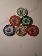 SLING'S 🪙RARE Lot Of 6 Greenbacks American Currency Themed Casino Poker Chips picture