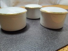 Antique Hand Painted Nippon Covered Salt Cellars Dips Set of 3 Lidded 1891-1921 picture