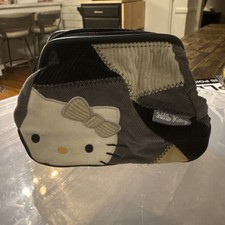 Vintage 2005 Sanrio Smiles Hello Kitty Corduroy Patchwork Cosmetic Pouch Bag picture