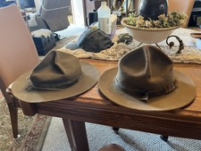 2 Vintage Boy Scouts of America BSA Campaign Hat Brown Felt Wool picture