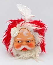 Vintage Mid Century Santa Tissue Box Holder Plastic Face Rushton Style Christmas picture