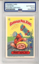 Tom Bunk SIGNED 1986 Topps Garbage Pail Kids GPK Pat Splat PSA DNA COA AUTOGRAPH picture