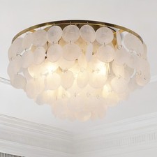 16 In Modern Iron Restaurant Lighting Fixtures, Golden Shell Ceiling Light picture