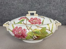 Antique Victorian Brown Westhead Moore & Co Floral Covered Soup Tureen picture