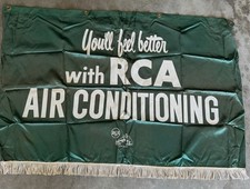 VTG 1950’s RCA Air Conditioner Advertising Banner Sign Dealer Display Fringe picture
