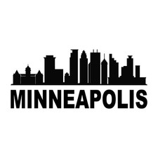 Minneapolis Minnesota City Skyline Cityscape Decal Sticker Black Die Cut Vinyl picture