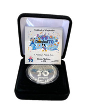 Disneyland 70th Anniversary Limited Edition Platinum Plated Coin #0716/1,350 (A1 picture