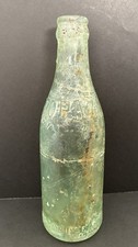 Antique 1910s Embossed Topaz Soda Bottle Crem'e de Cola Columbus Georgia.. 6.5oz picture