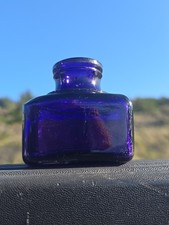 1890s Purple Sanford's Ink Bottle☆ 1 Old Large Amethyst Inkwell☆ picture