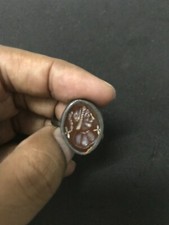 Sumerian Mesopotamian Old Middle Eastern Art Intaglio Ancient Silver Ring Head picture