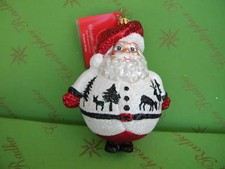 Christopher Radko Winter Scene Ho Ho White Glass Ornament picture