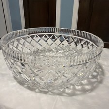VINTAGE Waterford Ireland Killeen Diamond Pattern Crystal Bowl Signed 10” X 4.” picture