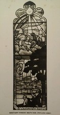 Croyland UK Antique RPPC Postcard Early 1900s Abbey Window Lincoln Stain Glass  picture