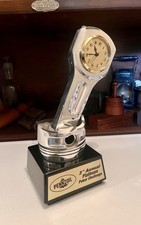 REAL Piston & Rod Aluminum Clock Trophy PENNZOIL Platinum Poker Challenge 13” picture