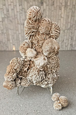 VINTAGE UNIQUE DESERT ROSE SCULPTURE w/STAND picture