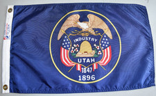 Utah State Seal Vintage Dura Lite Nylon 12 X 18 Flag Pennant Boat Display picture