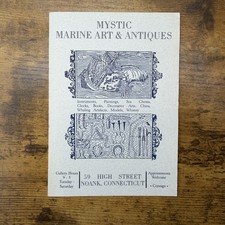 1980s Mystic Marine Art & Antiques Noank CT Nautical Advertising Postcard picture