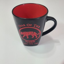 Fisher Chinese Zodiac Black Stoneware Coffee Mug Zodiac Year of the Tiger picture