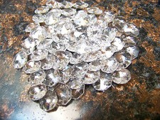 BULK 500 - 14MM AAA 2 HOLE CLEAR  CRYSTAL BEADS DIY CHANDELIER CHAIN PART picture