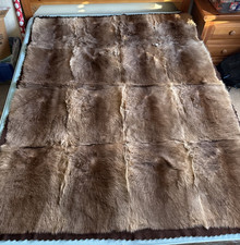 Vintage Genuine Kangaroo Skin Blanket from Brisbane Australia 77”x 59” picture