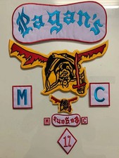 Pagan's MC 35cm Iron On Embroidery Jacket Back Set picture
