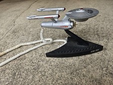 Telephone Star Trek U.S.S. Enterprise NCC-1701 Space Ship Replica Model on Stand picture