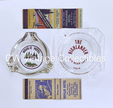 Rare 1940's Navajo & Highlander Hotels Ashtrays & Match Covers Big Bear Lake CA picture