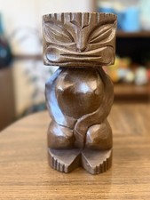 Vtg Oceanic Arts Style Tiki Female Wood Carving Surfer Hawaii Tiki Bar Mug 10” picture