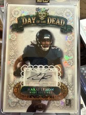 Makai Lemon 1/1 Auto Wild Card Rare White Background Day Of Dead Sugar Skull picture